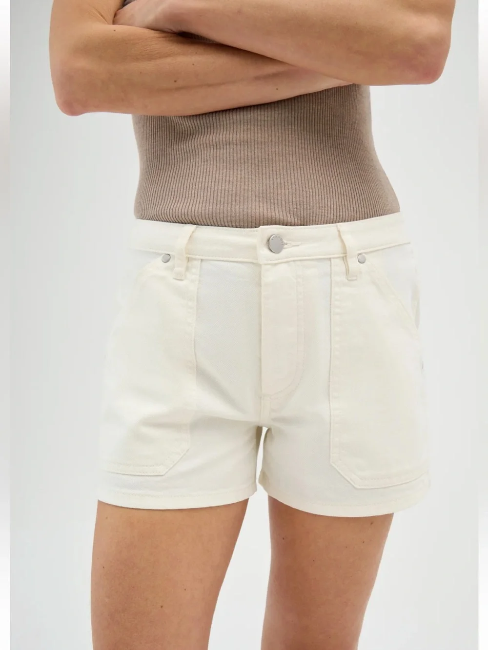 Renggli White Denim Work Shorts